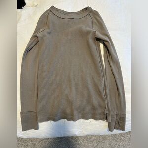 We The Free Ribbed Knit Top in Taupe